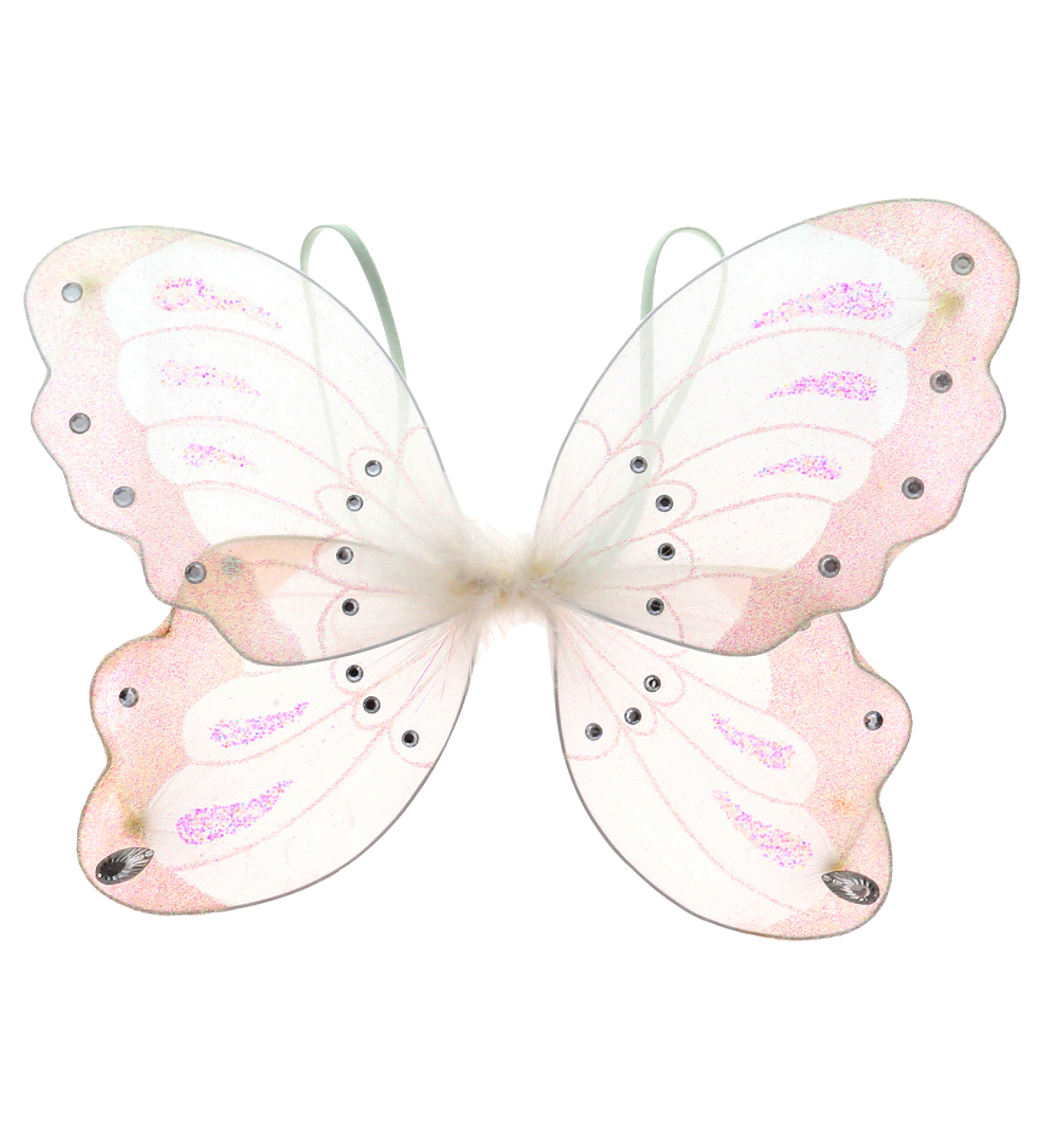 Mozlly Butterfly Wings for Kids - 2 Layer Fairy Wings for Girls and Boys, Halloween Costume Wings and Cosplay Wings Fairy Costumes for Kids, Small Fairy Wings for Kids - One Size, 14 Inches - White